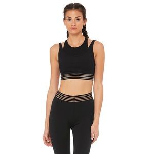 Alo Yoga Gaze Layered Black Bra XS